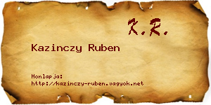 Kazinczy Ruben névjegykártya